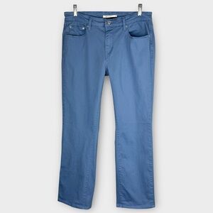 Levi’s 505 slate blue straight leg jeans 30 mid-rise stretch denim colored jeans